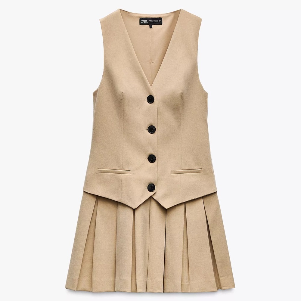 BOX PLEAT VEST DRESS